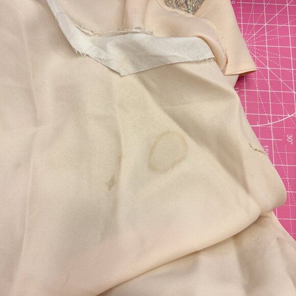 Vintage metallic silver bell sleeve dress with nude lining - fits like a Medium - Picture 5 of 5